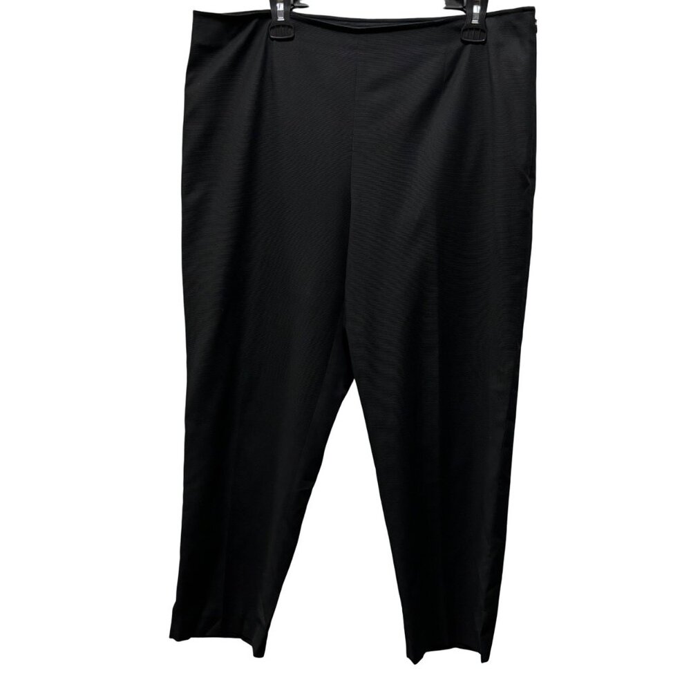 Lafayette 148 New York Womens Black Trousers Size 16  Side Zipper Pants Cropped